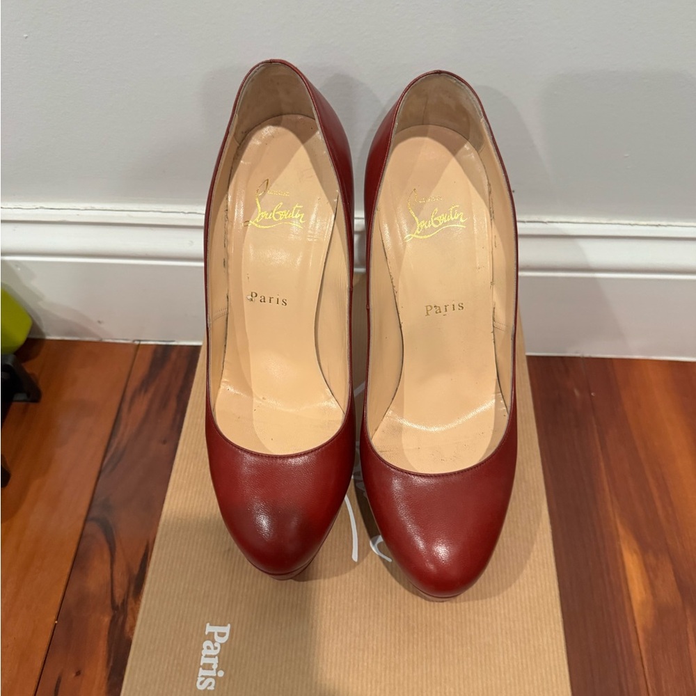 Christian Louboutin Burgundy Leather Heels